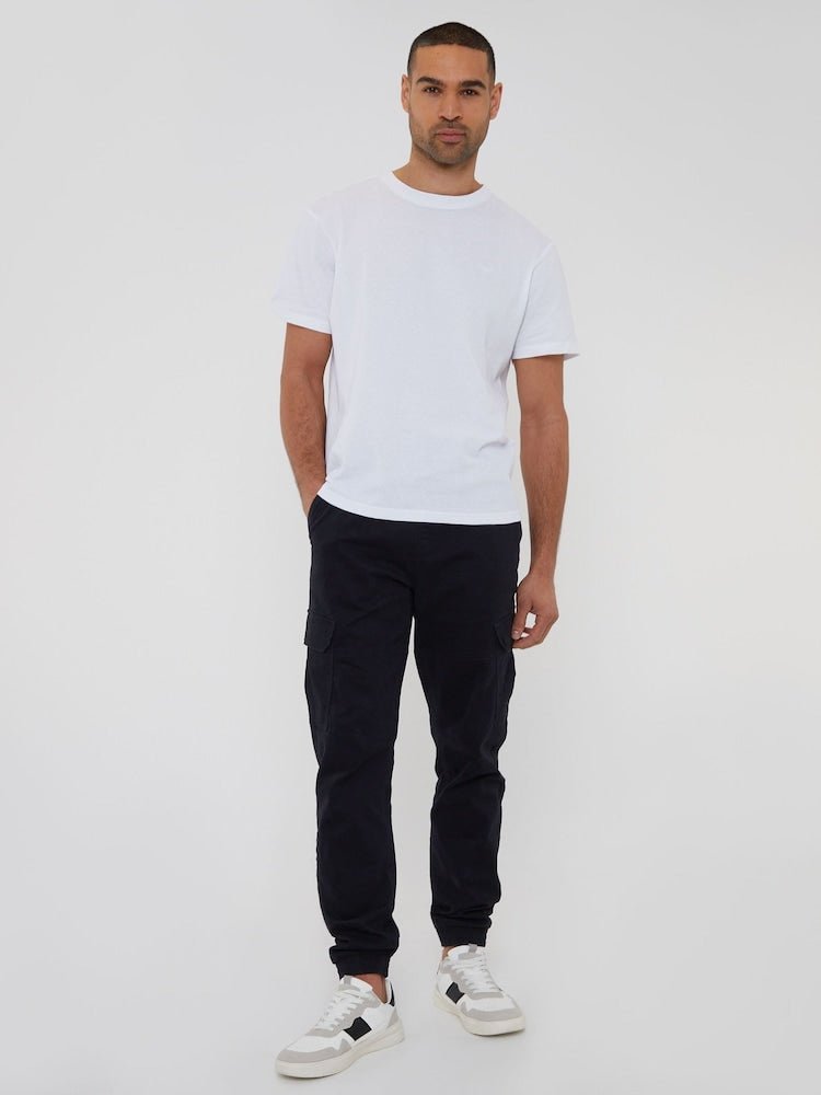 Black Cotton Jogger Style Cargo Trousers (Pack de 3)