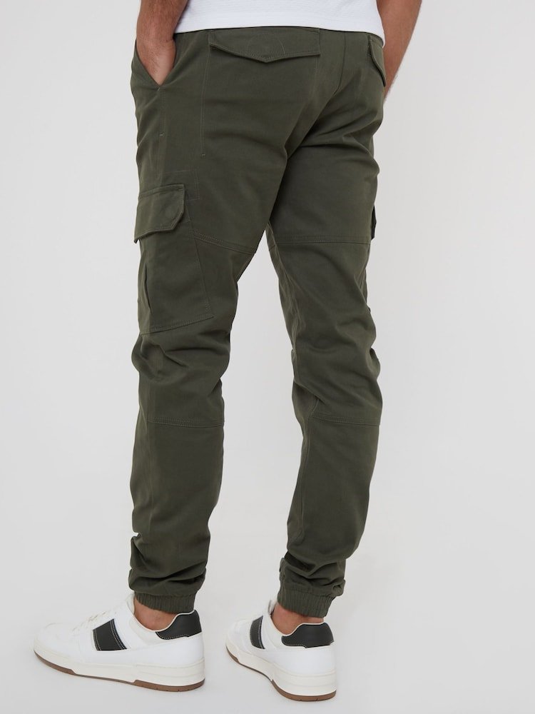Khaki Cotton Jogger Style Cargo Trousers (Pack de 3)