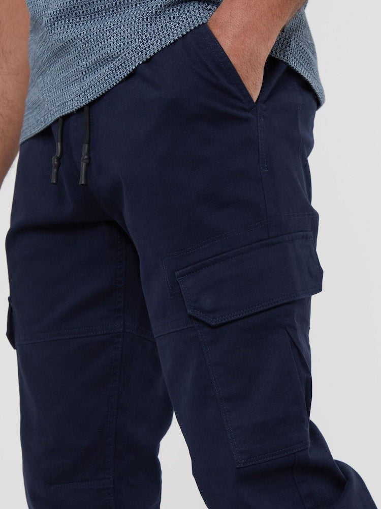 Navy Cotton Jogger Style Cargo Trousers (Pack de 3)