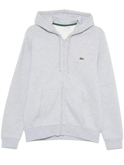appliqué-logo zip-up hoodie
