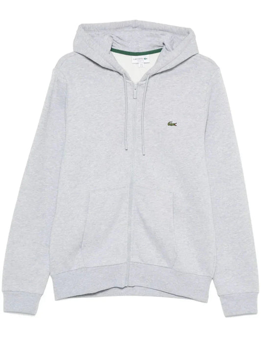 appliqué-logo zip-up hoodie