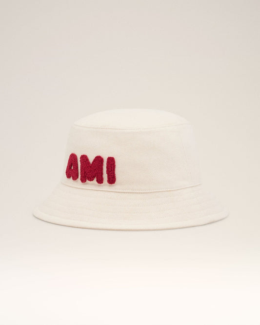 BEIGE COTTON AMI PATCH BUCKET HAT