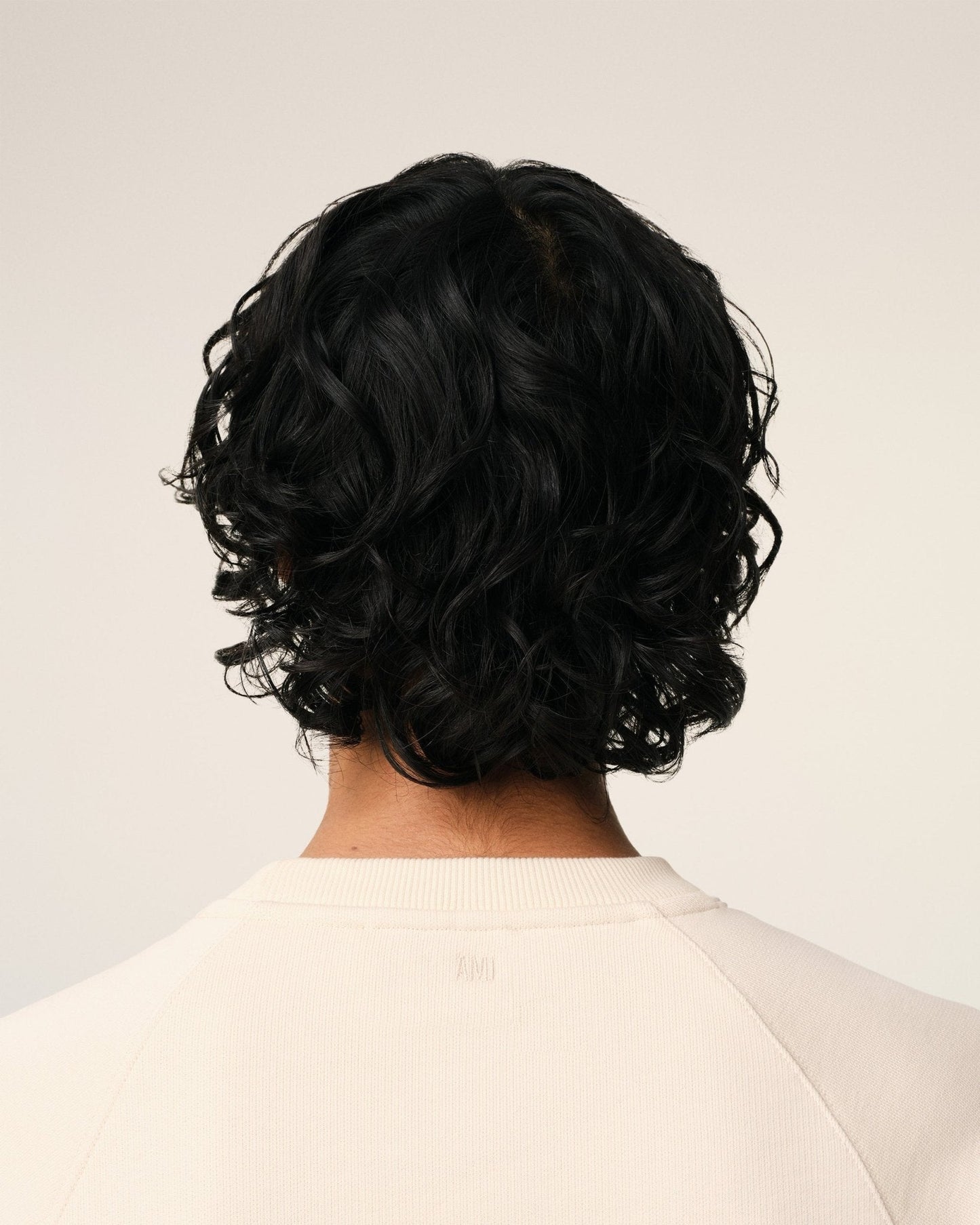 BEIGE COTTON AMI PATCH SWEATSHIRT