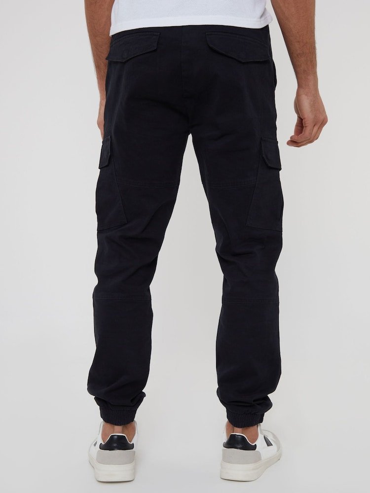 Black Cotton Jogger Style Cargo Trousers (Pack de 3)