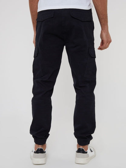 Black Cotton Jogger Style Cargo Trousers (Pack de 3)