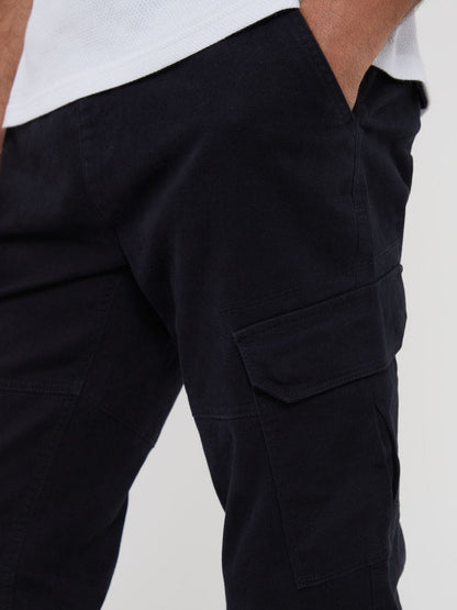 Black Cotton Jogger Style Cargo Trousers (Pack de 3)