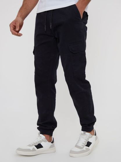 Black Cotton Jogger Style Cargo Trousers (Pack de 3)