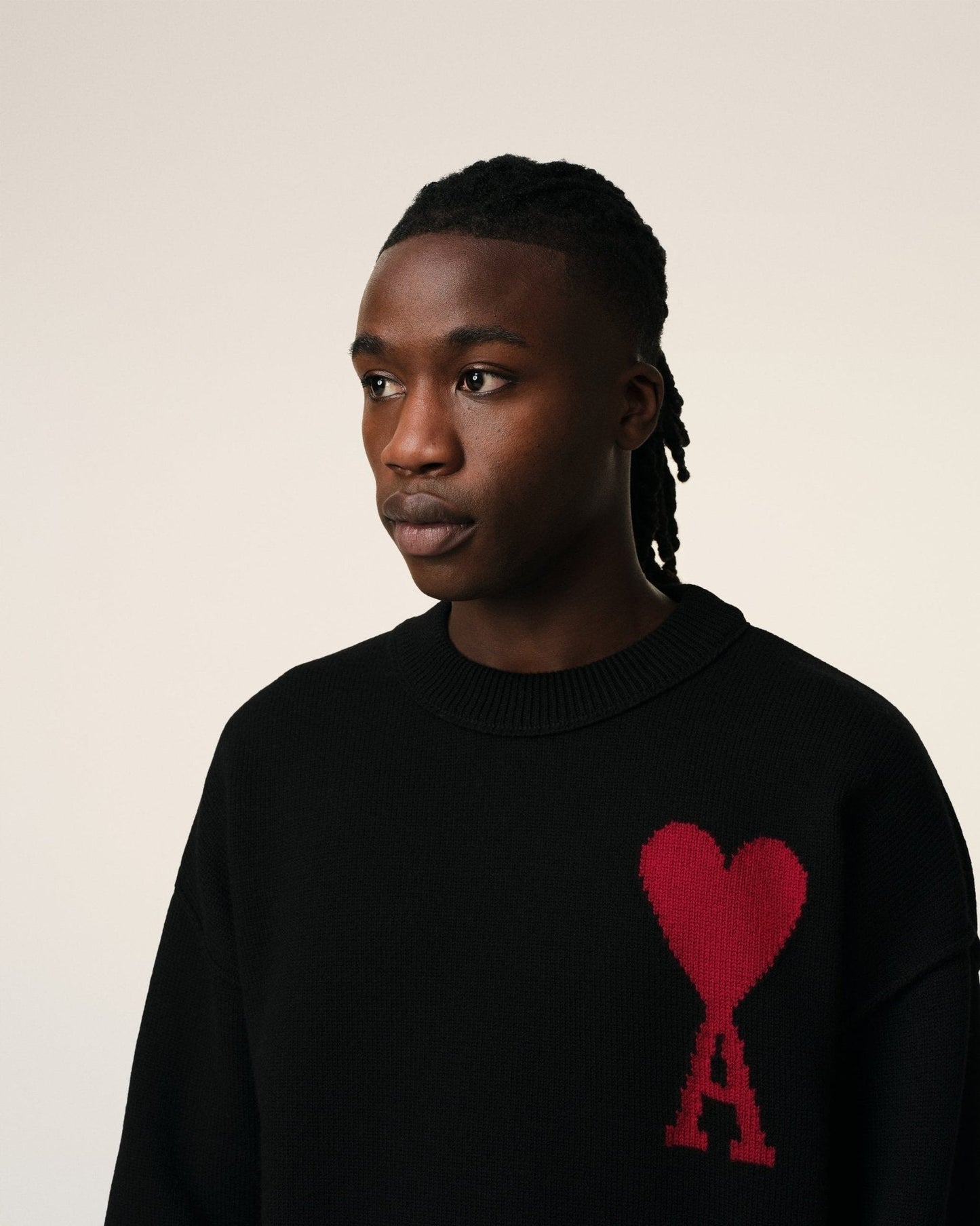 BLACK WOOL AMI SWEATER