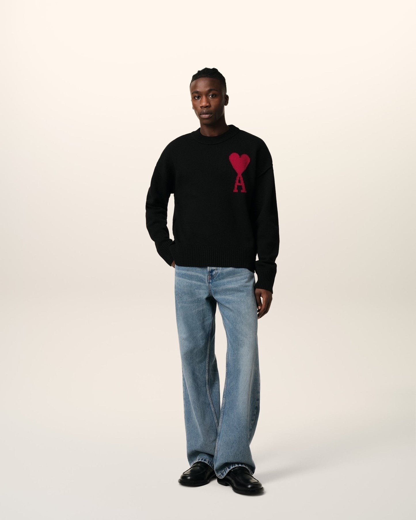 BLACK WOOL AMI SWEATER