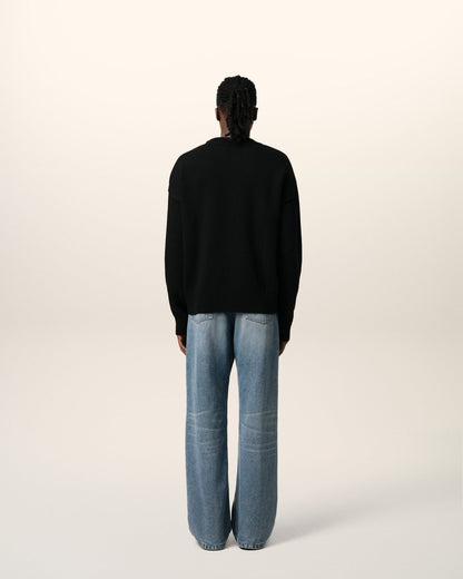 BLACK WOOL AMI SWEATER