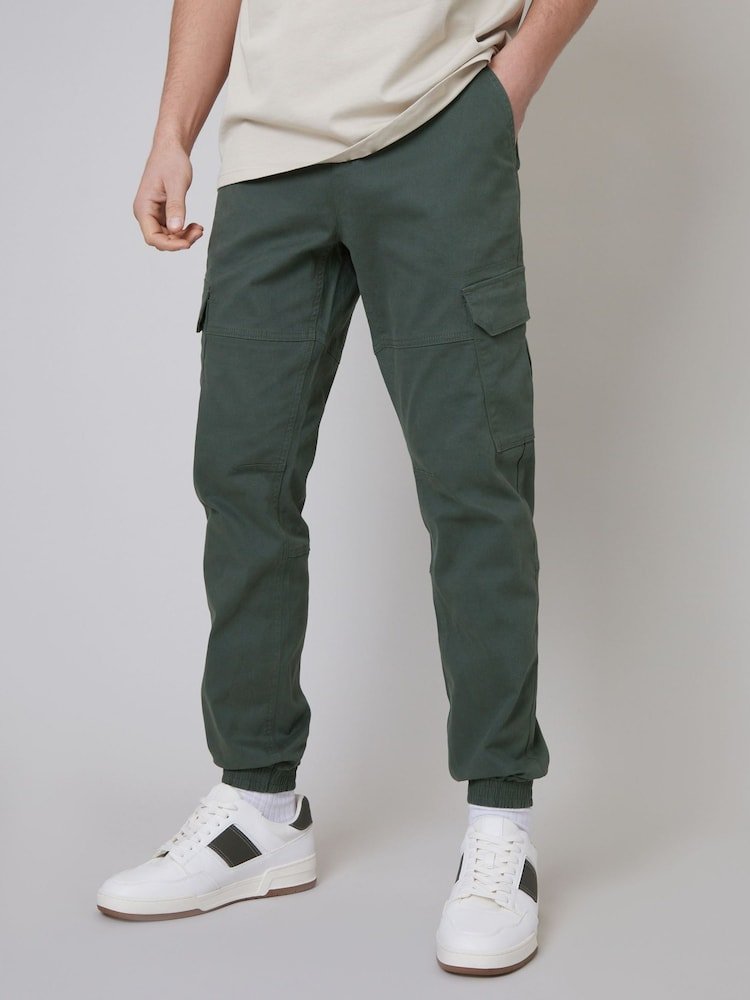 Green Cotton Jogger Style Cargo Trousers (Pack de 3)
