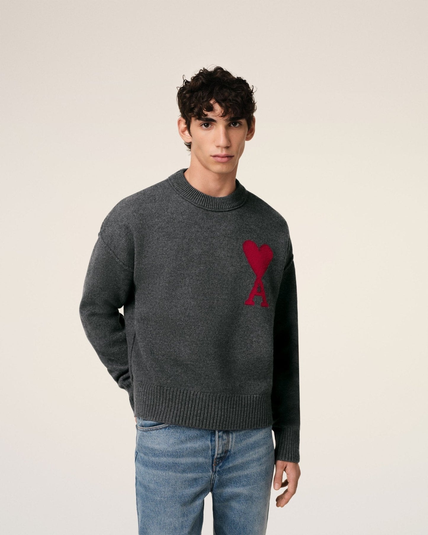 GREY WOOL AMI SWEATER