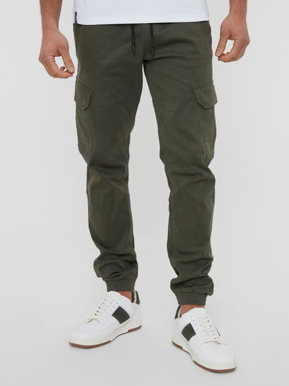 Khaki Cotton Jogger Style Cargo Trousers (Pack de 3)