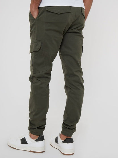 Khaki Cotton Jogger Style Cargo Trousers (Pack de 3)