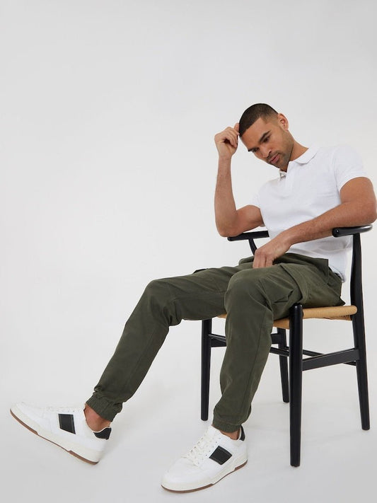 Khaki Cotton Jogger Style Cargo Trousers (Pack de 3)