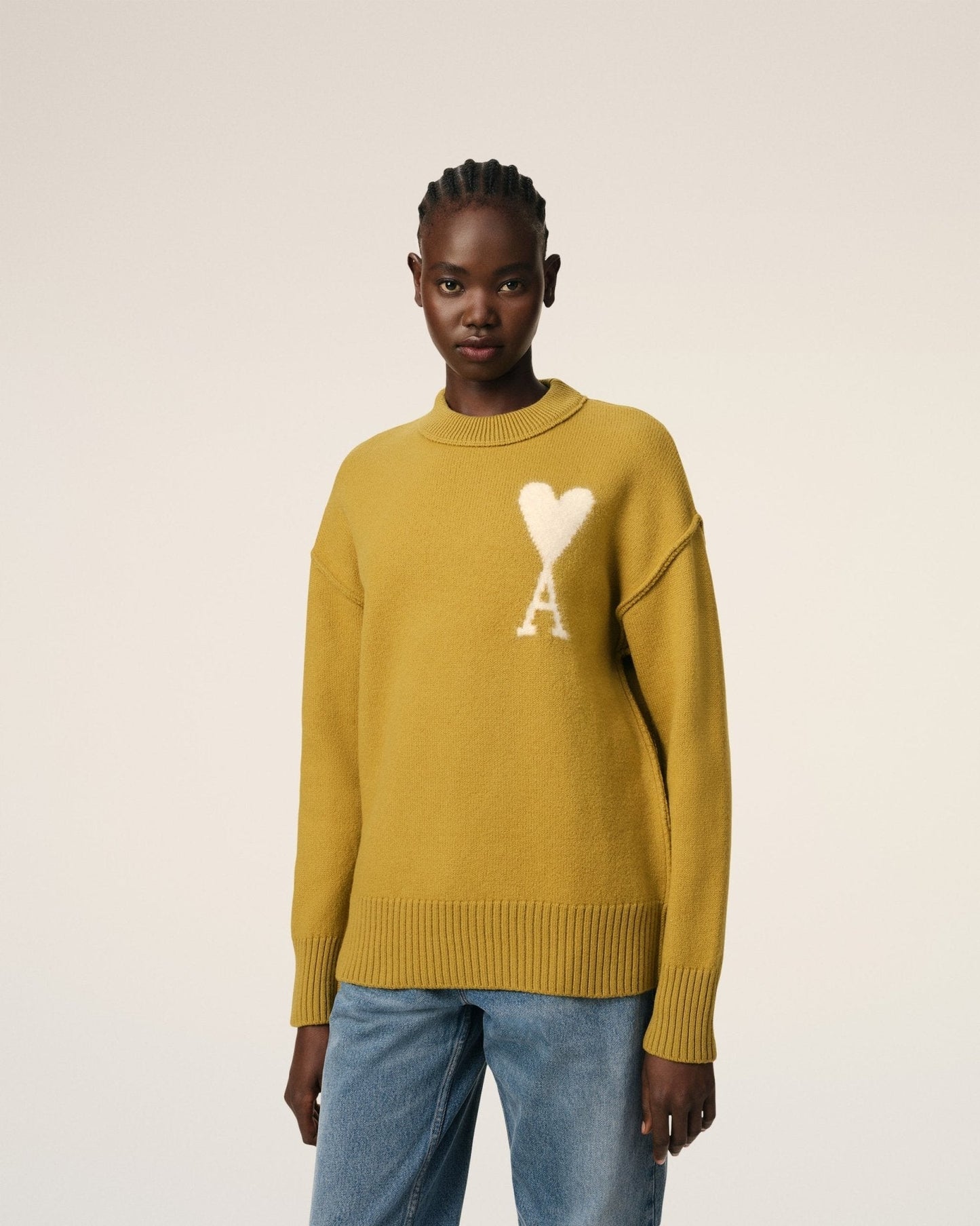 MUSTARD WOOL AMI SWEATER