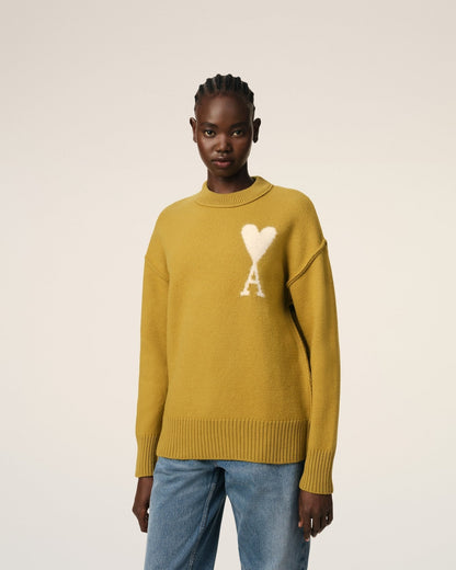 MUSTARD WOOL AMI SWEATER