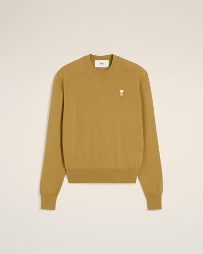 MUSTARD WOOL CREW NECK SWEATER
