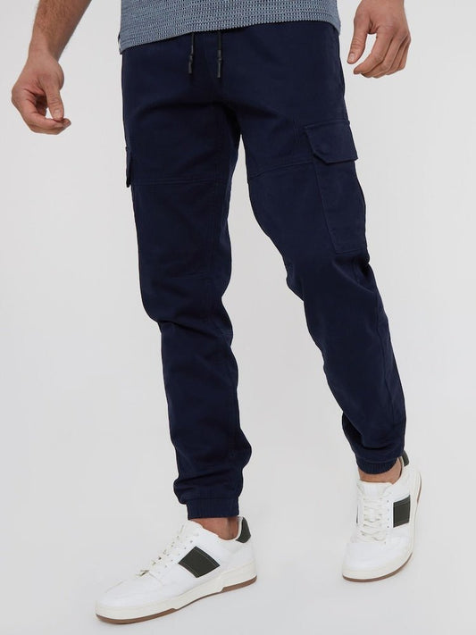 Navy Cotton Jogger Style Cargo Trousers (Pack de 3)
