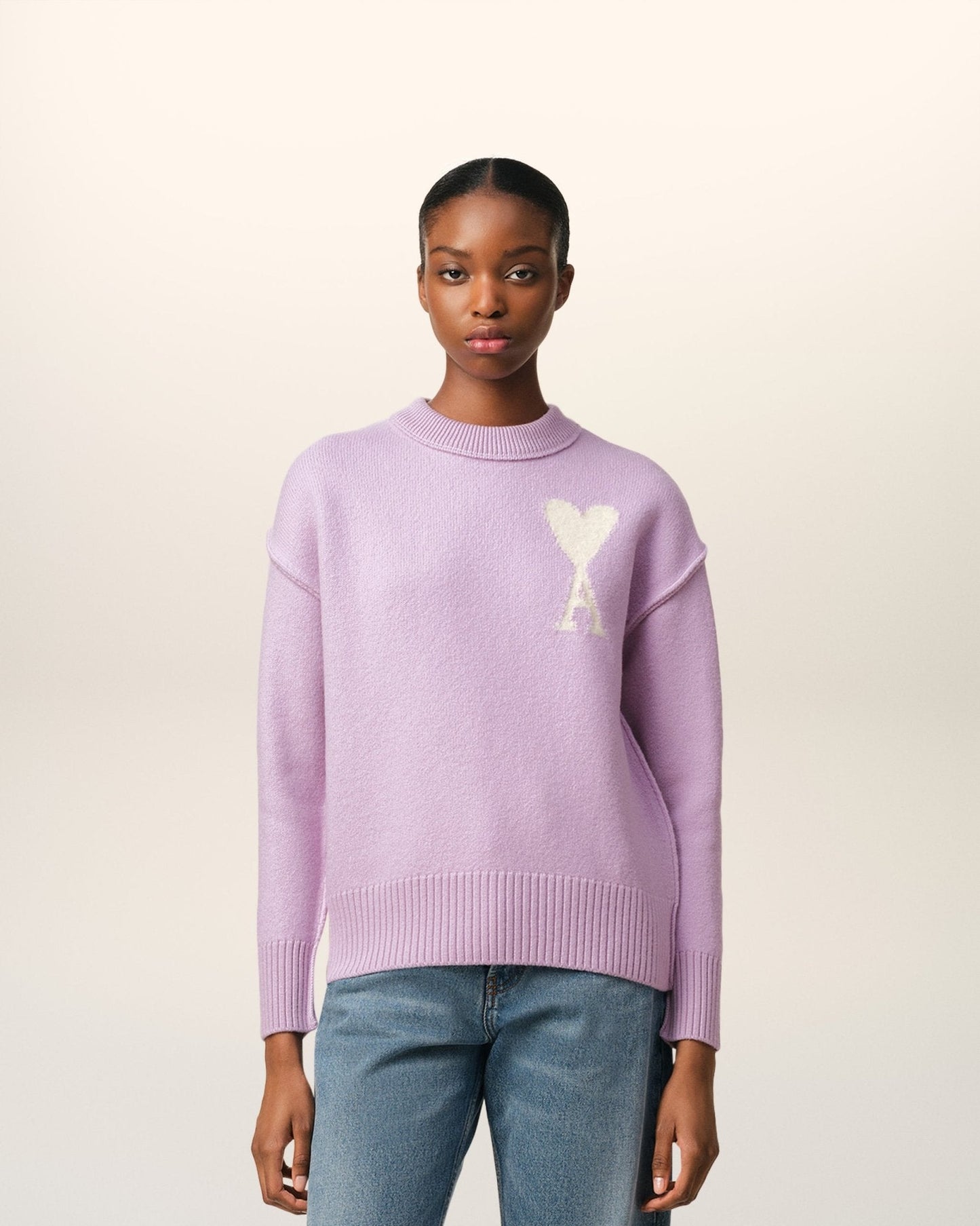 PURPLE WOOL AMI SWEATER