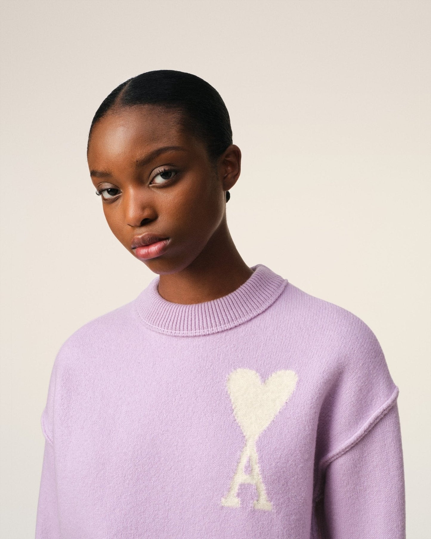 PURPLE WOOL AMI SWEATER