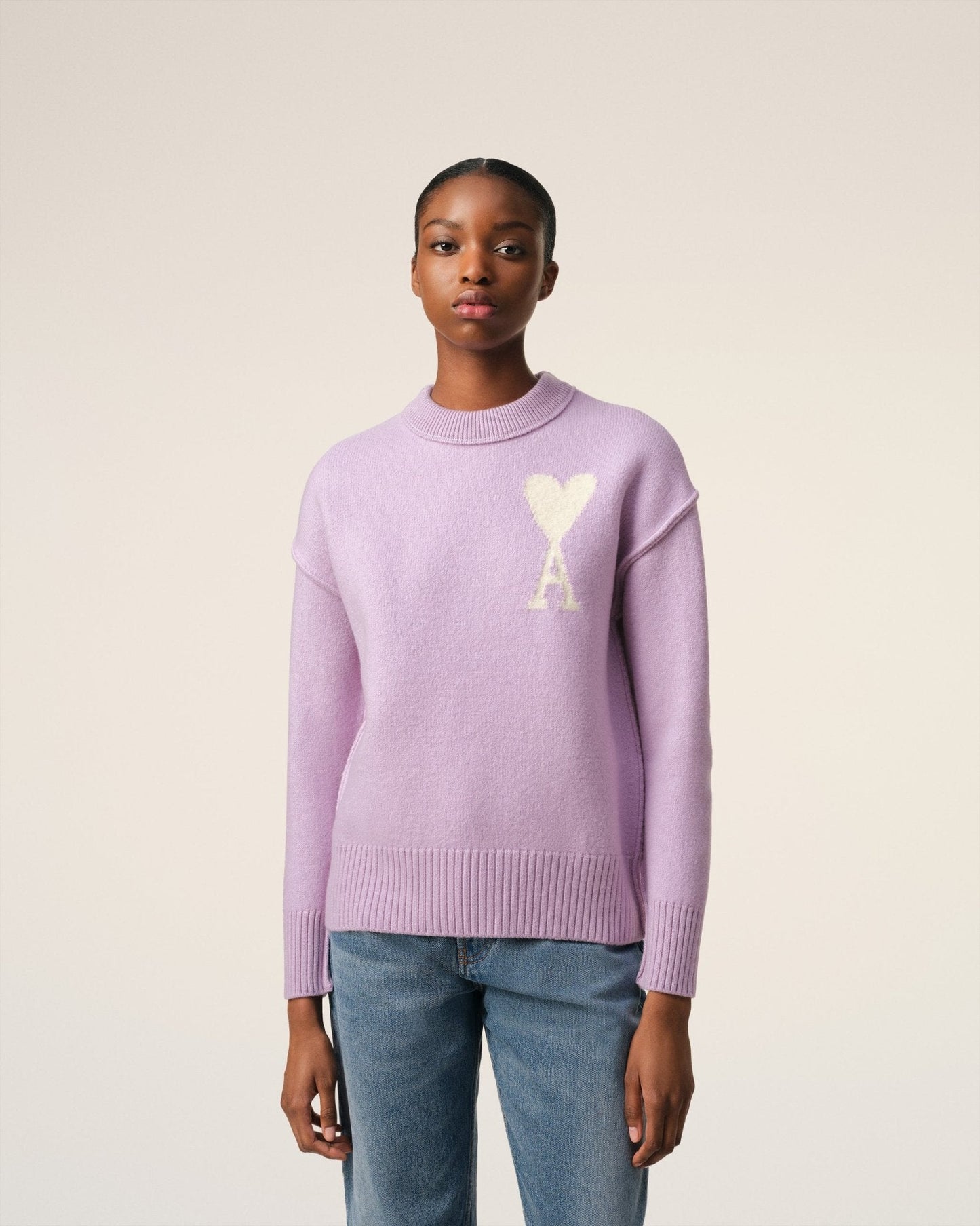PURPLE WOOL AMI SWEATER