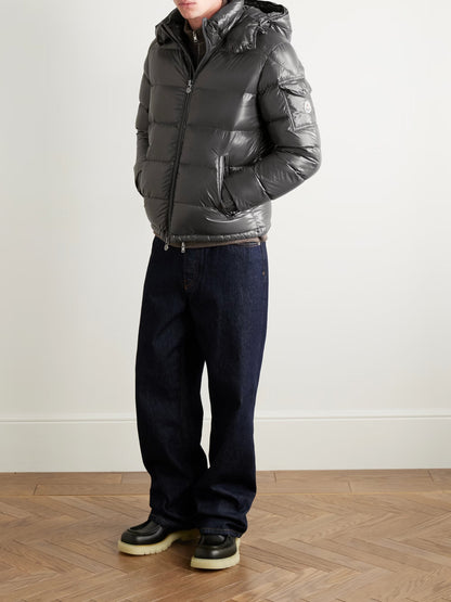 Moncler Maya Logo-Appliquéd Quilted Nylon Hooded Down Jacket